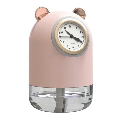 Nouveau Double Mignon Animal USB Mini Horloge Humidificateur Maison Chambre Muet Petit Grande Capacité Rose