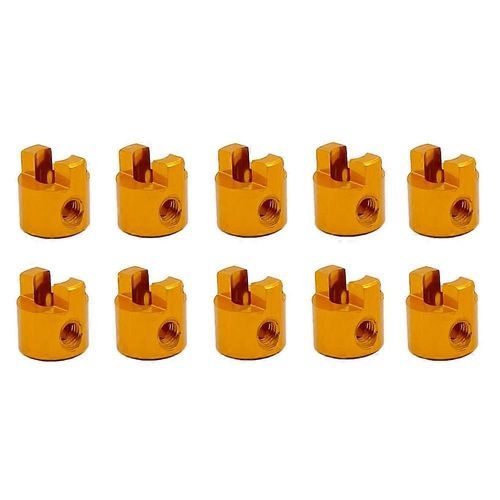 10pcs 3mm Modèle Bateau Entraînement En Métal Chien Arbre Béquille Accessoires Connecteur Fourche À Paie Pour Arc De Bateau Rc, Jaune