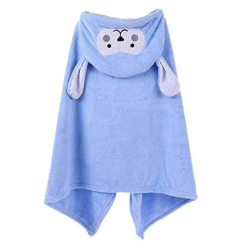 Polaire Corail Enfants Cape Microfibre Bébé Dessin Animé Serviette De Plage À Capuche Serviette De Bain Pour Enfants Bleu Clair