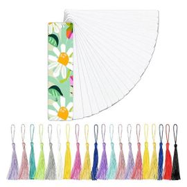 Marque-Page De Sublimation Vierge En Vrac Avec Glands Marque-Pages Imprimables Double Face Vierges Pour Le Transfert De Chaleur Bricolage