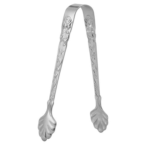 4pcs en acier inoxydable glace carré clips pinces à sucre aliments pinces à barbecue pince à glace outil bar cuisine pinces de service (argent)