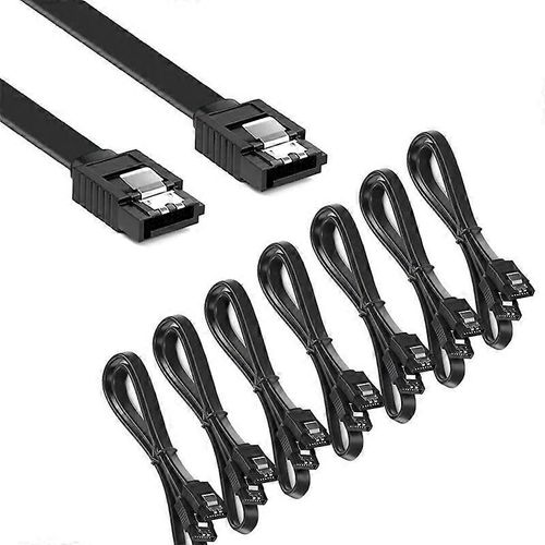 Câble de données SATA 40cm 6.0Gbps Noir Les deux extrémités Câble de disque dur série SATA Câble de données SSD SATA 3.0