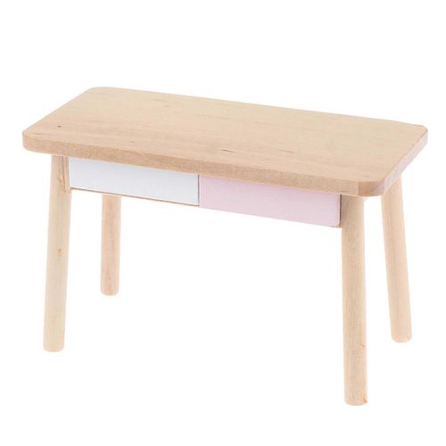1/12 Bureau Nordique Miniature,Table D¿Appoint De Table D¿Ordinateur Miniature Simulation Accessoires De Meubles Rose