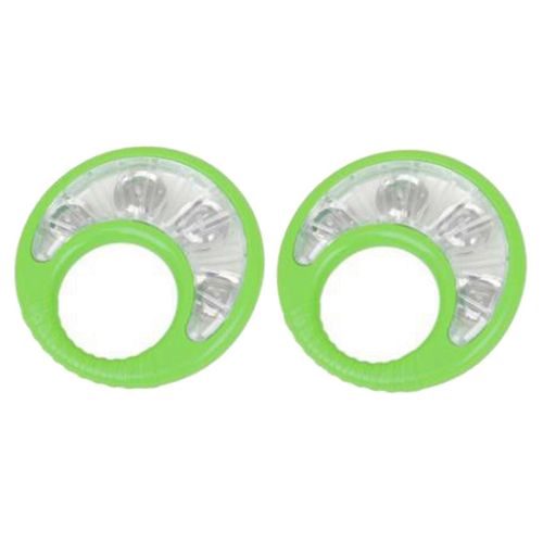 2x Vert Percussion Musicale Tambourin Double Orff Hub Tambourin Confortable Jouet D¿Enseignement Adapté Aux Enfants Adultes
