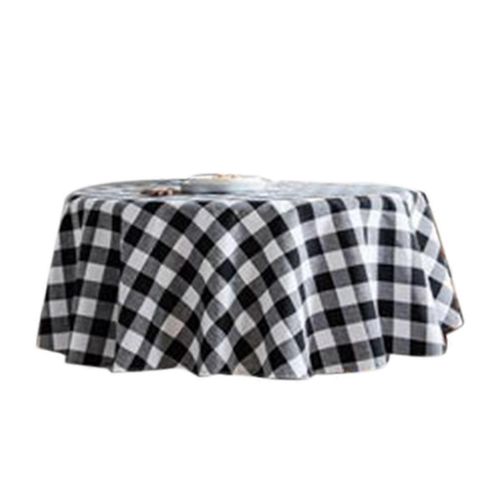Nappe À Carreaux Ronds De 60 Pouces, 100% Coton, Table À Manger En Tissu De Style Campagnard Rustique Et Décoration De Cuisine
