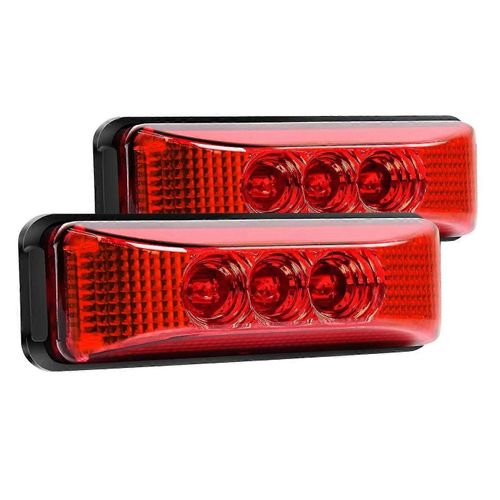 2pcs 24v 3.9inch 3 Led Camion Remorque Lumière Rouge Avant Arrière Led Latéral Feux De Position De Dégagement Indicato