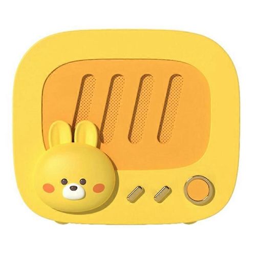 Mini haut-parleur Bluetooth Haut-parleur portable Animal mignon Caisson de basses Bluetooth Lecteur de musique Haut-parleur extérieur (jaune)