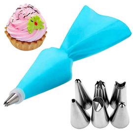8 Pcs/Set Poche À Douille Conseils Cuisine Gâteau Glaçage Crème De Décoration De Gâteau Outils Réutilisables + 6 Buse Set-A