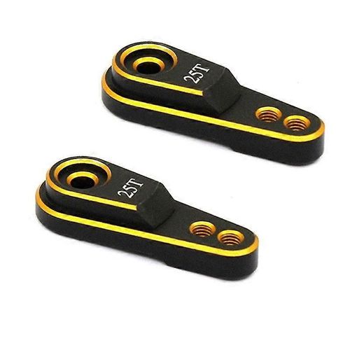 2pcs Métal 25t Servo Bras Servo Klaxon Pour 1/10 Rc Voiture Bateau Futaba Savox Powerhd Axial Scx10 Pièces, 2