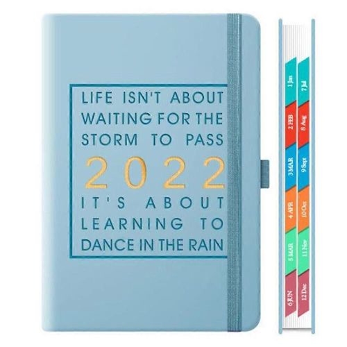 2022 A5 Planner Super Thick Pu Cover Planner / Agenda / Journal Fournitures Scolaires Et De Bureau, Bleu