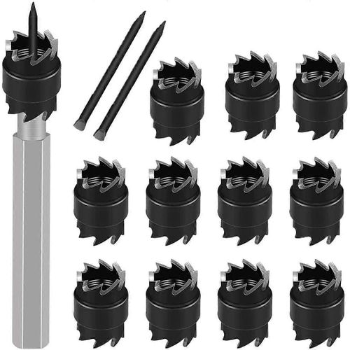 Ensemble de 14 coupeurs de soudage par points, ensemble de dissolvant de démantèlement de trou en métal pour le découpeur de trou en métal, pour le soudage par points de perceuse électrique