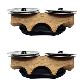 Clochettes De Doigt De Couleur Bois, Accessoires De Percussion Pour Cajon, Djembé, Tambour Kangourou