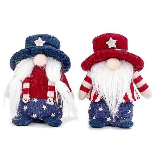 Journée Patriotique Des Anciens Combattants Tomte Gnome Décorations À La Main Étoiles Peluche Poupée 4 Juillet Cadeau Ferme Décorations