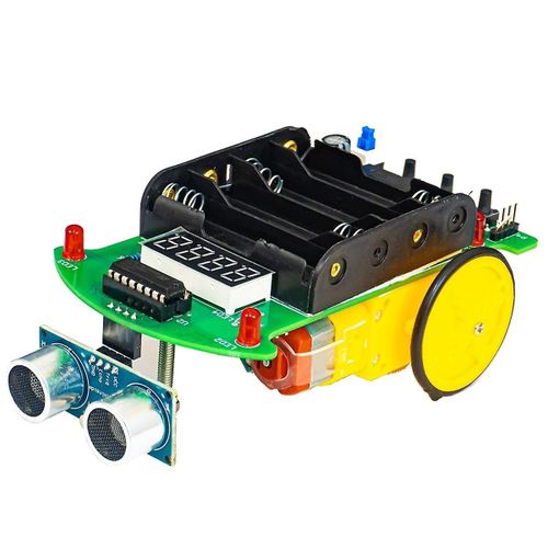 Kit de soudage de voiture de télémétrie par ultrasons et d¿évitement d¿obstacles bricolage Microcontrôleur Pratique de programmation de voiture intelligente