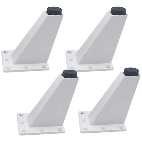 4 Pcs 8cm Réglable Meuble En Métal Pied Épais Alliage D¿Aluminium Table Armoires Pieds Canapé-Lit Meuble Tv Pieds -Blanc