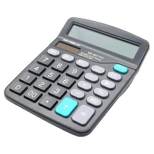 Calculatrice de bureau, Batterie solaire à 12 chiffres, Calculatrice de bureau avec grand écran LCD, gros bouton sensible