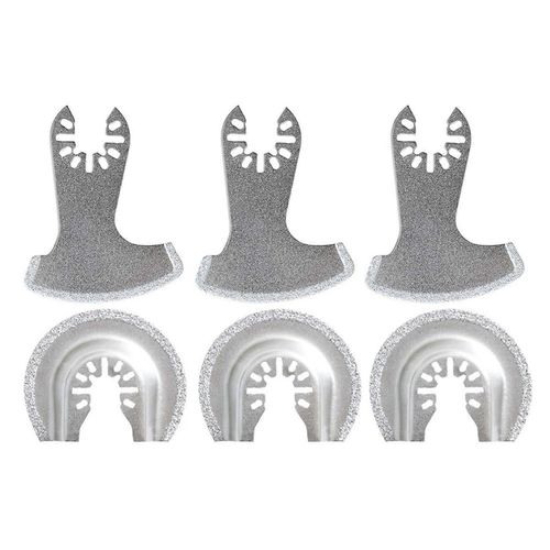 6 PCS Oscillant Multi Outil Lames Diamantées Lames D¿outil Oscillantes pour Coulis Mortier Béton Maçonnerie Enlèvement Lames De Scie