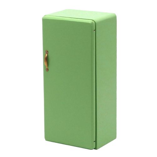 1/12 Miniature En Bois Monoporte Réfrigérateur Simulation Mini Modèle De Réfrigérateur Pour La Décoration De La Maison De Poupée