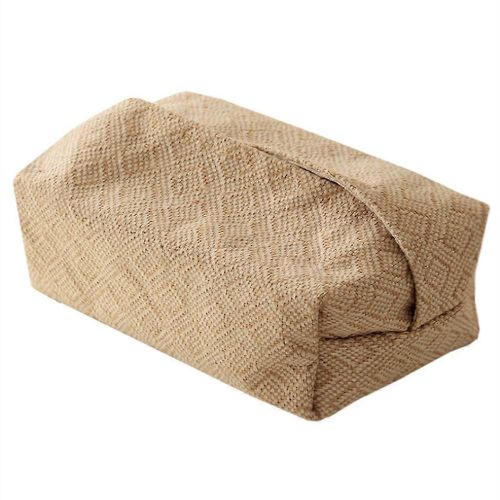 Grand Coton Lin Tissu Art Boîte À Tissus Simple Boîte De Papier Serviette De Table De Bureau De Papier Titulaire Pour Voiture De Bureau À Domicile 22x10cm (C)