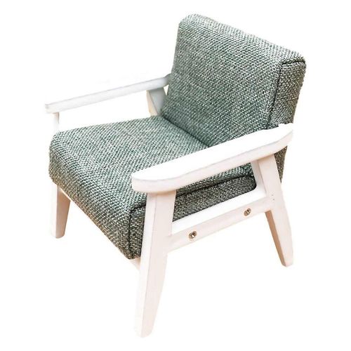1/12 Miniature Canapé Simple Fauteuil - Maison De Poupées Meubles Canapé Pour Décorations Kit Vert