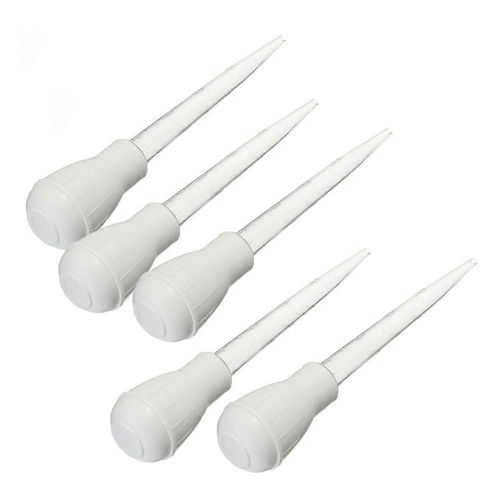 5Pcs BBQ Saveur Alimentaire Pernaction Seringue Cuisson Cuisine Poulet Dinde Baster Tube Pompe Cuisson Viande De Poulet (Blanc)