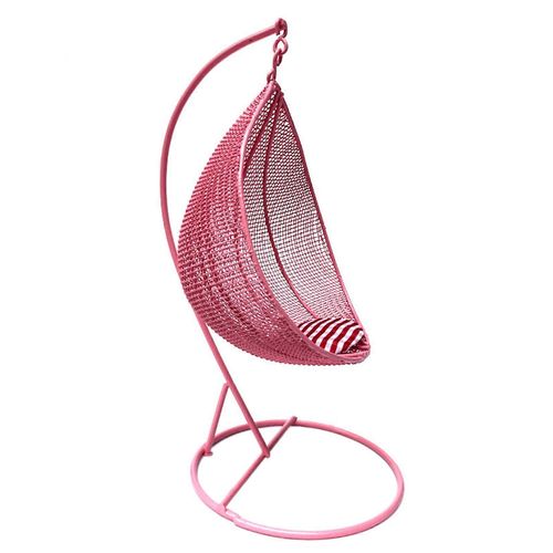 01 :12 Miniature Meubles Balançoire Chaise Hamac Maison De Poupée Décor Jouet Rose