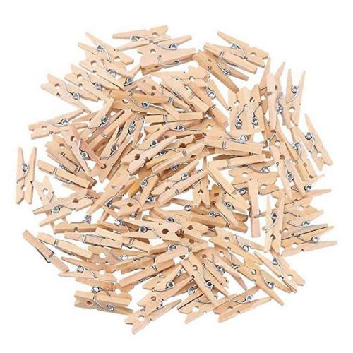 Paquet de 150 mini pinces à linge en bois, dossier photo pour l¿école à la maison Arts Artisanat Décor bricolage
