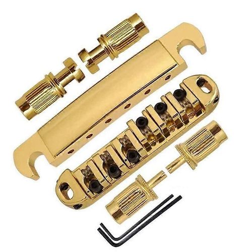 Pour Lp Sg Guitare Électrique Pont De Guitare Métal Verrouillage Tune-O-- Ensemble De Chevalet Et De Cordier, Or