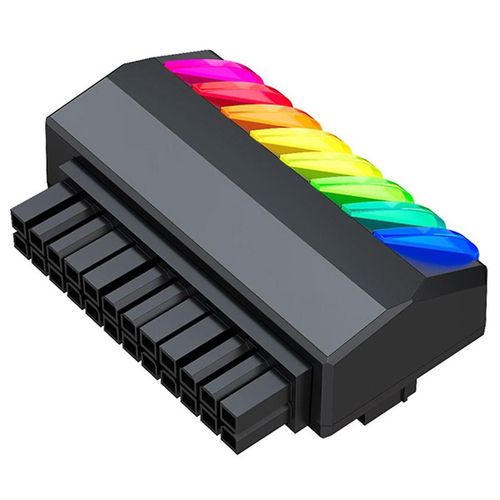Alimentation bricolage Carte mère 90 degrés 24pin Adaptateur ARGB Angle droit Alimentation Connecteur de direction Noir