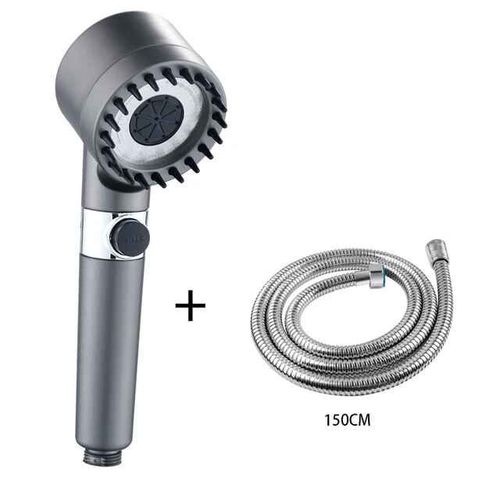 Pommeau de douche filtré à haute pression,économie d'eau réglable,arrêt à une touche,buse de massage,3 - Shower Head And Hose