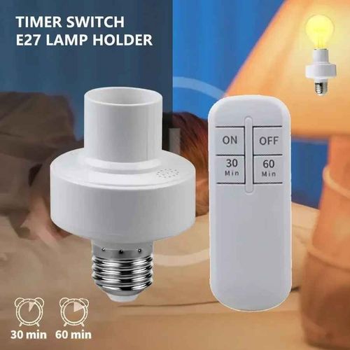 Support de lampe à télécommande sans fil,interrupteur de minuterie,douille d'ampoule LED,longue distance 110V,220V - E27 Lamp Holder