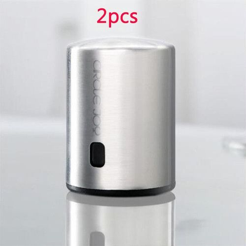 bouchon de vin intelligent,décanteur rapide,en acier inoxydable,à mémoire de vide,électrique- 2pcs Stopper