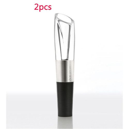 bouchon de vin intelligent,décanteur rapide,en acier inoxydable,à mémoire de vide,électrique- 2pcs Decanter