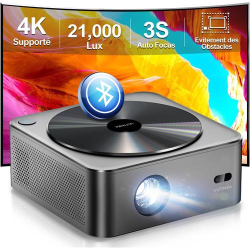 Vidéoprojecteur Wifi Bluetooth Auto Focus/Keystone,Rétroprojecteur 4K Supporté Full Hd 1080P Natif Home Cinéma 700Ansi 21000Lux,Projecteur Portable Pour Ios Android Phone/Tv Stick/Switch