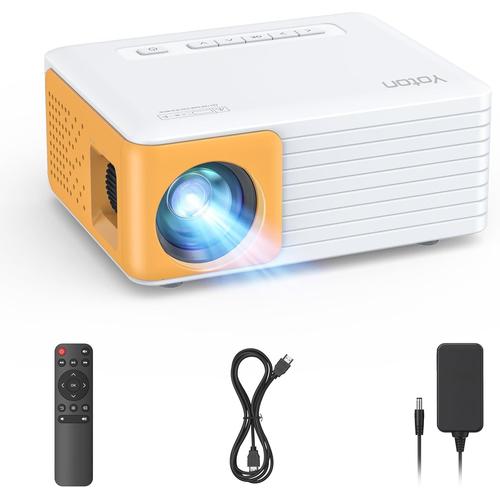 Mini Projecteur,Videoprojecteur 1080P Full Hd Supportée,200 Ansi,Zoom 50%,2025 Upgraded Retroprojecteur Portable Compatible Avec Hdmi Usb Ios Android Firestick Ps5