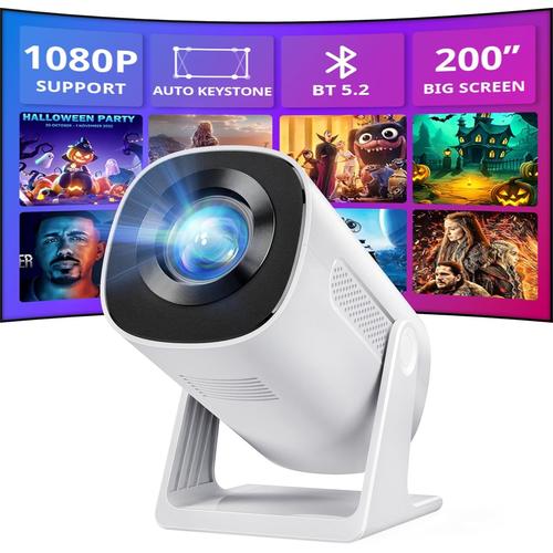 ¿Auto Keystone¿ Videoprojecteur Bluetooth,Y4 Mini Projecteur Portable 1080P Full Hd Supporté,Retroprojecteur Video Rotatif À 270°,200 Pouces Projecteur Home Cinéma Pour Ios/Pc/Tv Stick