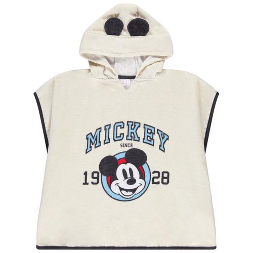 Cape De Bain Éponge Mickey Disney Pour Garçon - Ecru