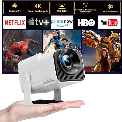 Mini Projecteur Portable Full Hd 1080P,Supporte 4K,Rotation 270°,Android 11.0,Wifi 6,Bluetooth 5.2,Correction Automatique Du Trapèze,Compatible Usb/Hdmi