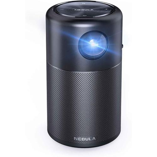 Nebula Capsule Par Anker,Le Pico Projecteur Wi-Fi Intelligent Cinéma Portable 100 Ansi Lumens,Dlp,Enceinte 360 Degrés,Android 7.1,4H D'Autonomie Vidéo,Avec Application(Reconditionné)