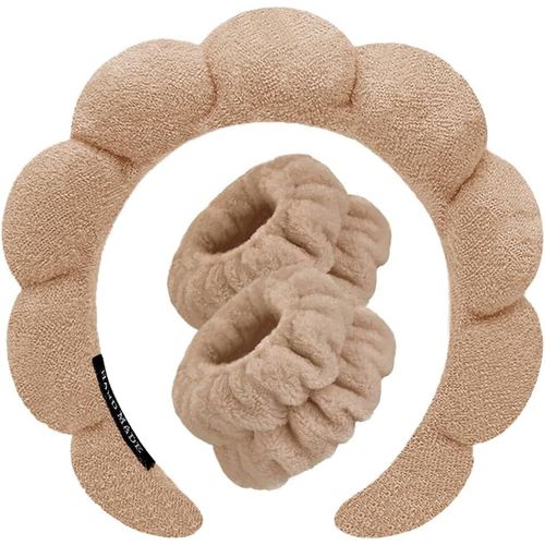 Serre Tete Femme Maquillage Bandeau Skincare Spa Bandeau Soin Vi , Éponge Bandeau Douche Pour Soin De La Peau, Lavage Du Vi , Élimination Du Maquillage (Café)[X922]