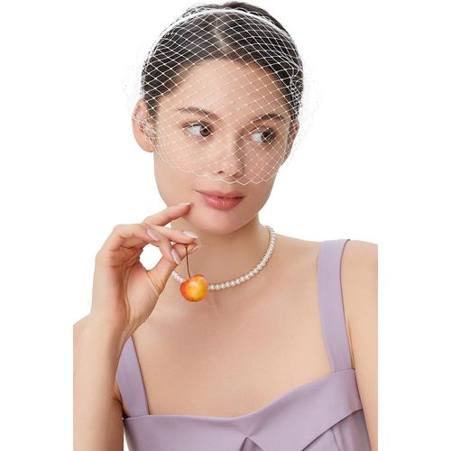 Chapeau Fascinator De Maille-Chapeau Bibi En Voile De Mariage Pour Femme Bandeau Perlé Avec Fleur Pour Thé[X1119]