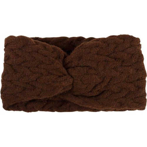 Bandeau En Maille Tressée Pour Femmes Avec Un Noeud Torsadé, Serre-Tête, Bandeau 04026044, Couleur Cognac[X784]