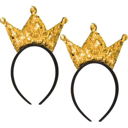 Lot De 2 Bandeaux Brillants À Paillettes Pour Fille, Pour Décoration D'anniversaire, Bal De Fin D'année, Fête Costumée, Fête (Doré)[X316]