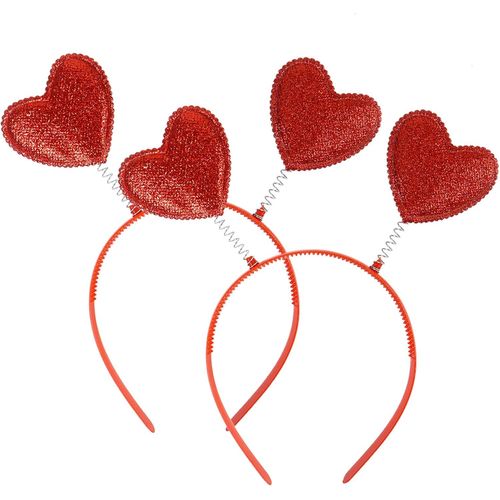 Lot De 2 Bandeaux En Forme De C?Ur Rouge À Paillettes Pour La Saint-Valentin, Un Mariage, Une Fête[X2438]