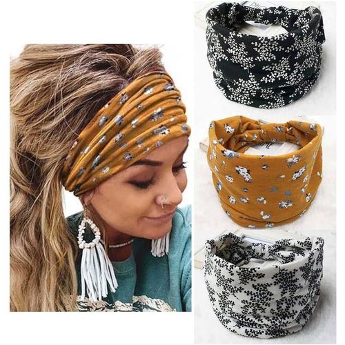 Bandeau De Yoga Bohème Large Élastique Imprimé Léopard Turban Tendance Pour Femmes Et Filles 3 Pièces[X1686]