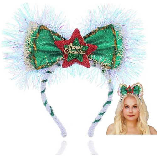 Bandeau De Noël Étoile Noël Headwear Fête Costume Vert Arc Bandeaux Créatif Vacances Bandeau Pour Accessoires De Noël[X1900]
