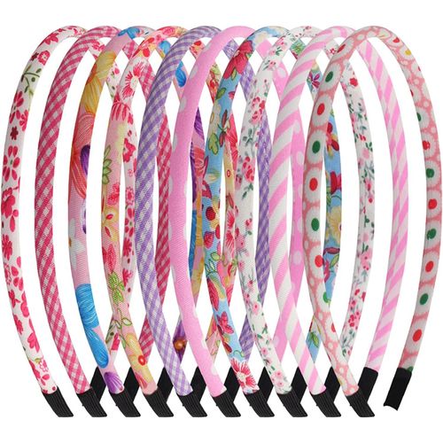 Lot De 10 Bandeaux En Tissu Pour Filles Avec Motif Floral Et C?ur[X2338]