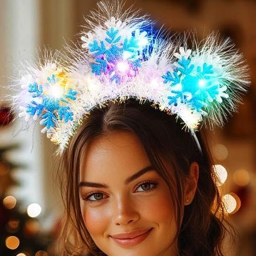 Serre-Tête Lumineux À Led En Forme De Flocon De Neige Pour Femme[X1708]