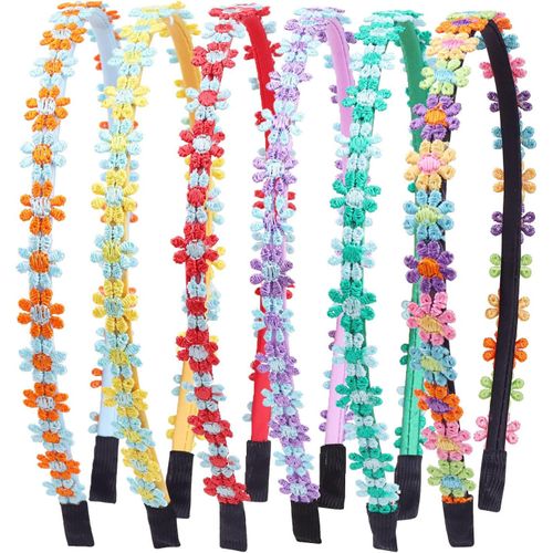 6 Pièces Enfant Fille Floral Serre-Tête, Bandeau Couvert De Fleurs De Marguerite Pour Saint Valentin Fête Anniversaire (Multicolor)[X194]