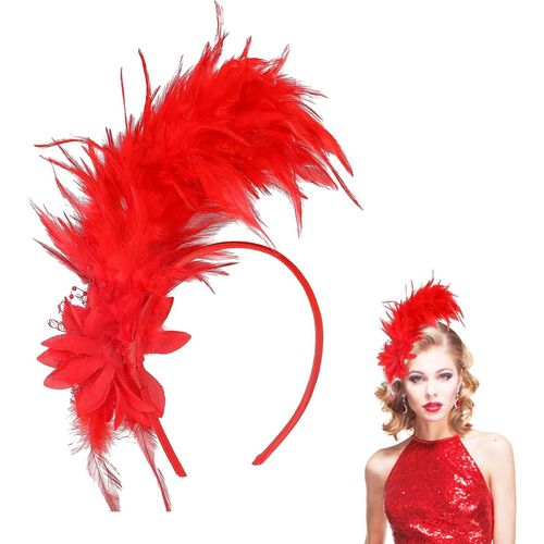 Bandeau Plume, Flapper Bandeau, Headband Plume, Bandeau Plume Année 20, Bandeau Flapper Vintage, Bandeau Plume Année 20, Années 1920 Fascinateur Plumes Pour Femmes, Vintage Serre Tete Plumes[X872]